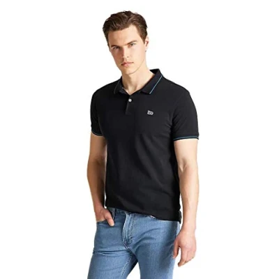 Afbeelding van Lee Piqué Poloshirt Met Korte Mouwen Zwart 5XL / Regular Man