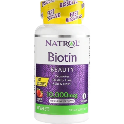 Afbeelding van Natrol Biotine 10000mcg Fast Disolve 60 tabletten