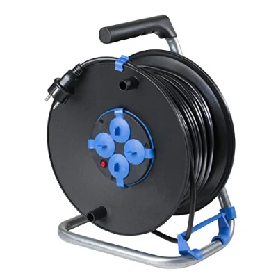 Afbeelding van as Schwabe 10119 Kabelhaspel voor Binnengebruik met 4 Geaarde Stopcontacten, IP20, 230 V/16 A, 50 m Kabellengte, Zwart