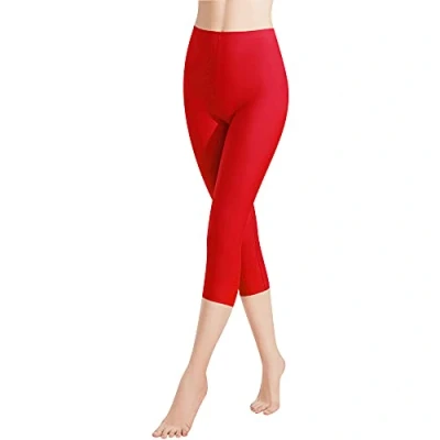 Afbeelding van Libella 1/3 stuks damesleggings, 3/4 broek van katoen, capribroek met hoge taille, kleurrijk, slim fit, fitnessbroek, meerkleurig 4161 VA, 1 stuk rood, M