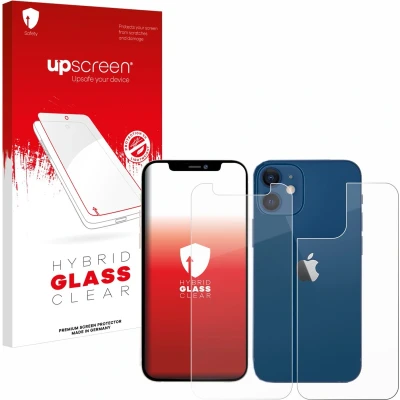 Afbeelding van upscreen Screenprotector voor Apple iPhone 12 mini (Voor+Achter) Folie Beschermfolie Beschermglas transparant
