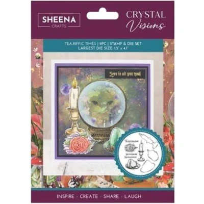 Afbeelding van Sheena Douglass Crystal Visions Clearstamp/Snijmal Tea riffic Times