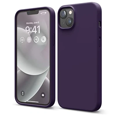 Afbeelding van elago Liquid Silicone Hoesje Compatibel met iPhone 14 Plus Case (6.7&quot;), Premiesilicone, Full Lichaamsbescherming 4 Layer Schokbestendige Geval, Antikras Zachte Microfiber Voering (Dieppaars)