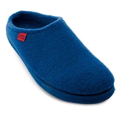 Afbeelding van Andrés Machado Sloffen Jongens/Sloffen Meisjes voor zomer/winter AM001 Buitenzijde in vilt/Rubber zool tegen uitglijden Blauw, EU 41