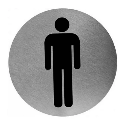 Afbeelding van Mediclinics pictogram man zelfklevend rond PS0003CS RVS