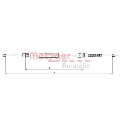 Afbeelding van METZGER 10.6217 Handremkabel Links achter 724/386mm COFLE