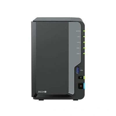 Afbeelding van Synology DS224+ 2 bay diskstation NAS (Intel Celeron J4125 4 Core 2.0 GHz 2GB DDR4 RAM 2xRJ 45 1GbE LAN poort) 16 TB bundel met x 8 WD Red Plus HDD&#039;s (WD80EFZZ 68BTXN0)
