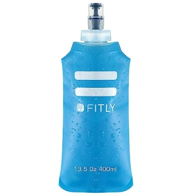 Afbeelding van Fitly flexibele waterfles Soft flask Krimp als je drinkt voor hydratatie pack Opvouwbare ideaal hardlopen, wandelen, fietsen, klimmen en intense activiteit (400 ml)