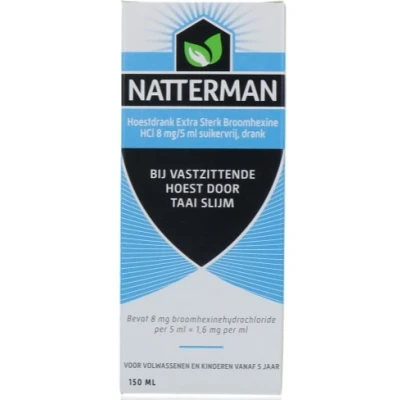 Afbeelding van Natterman Broomhexine Hoestdrank Extra Sterk HCI 8mg/5ml Suikervij