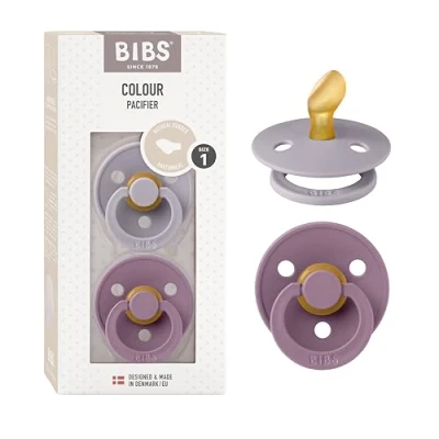 Afbeelding van BIBS Colour Fopspeen Anatomisch Stage 1 Fossil Grey / Mauve Duopack