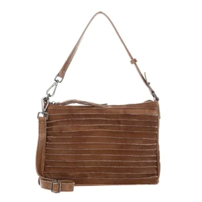 Afbeelding van FREDsBRUDER Leren Schoudertas Riffel Crossbag Caramel Lichtbruin