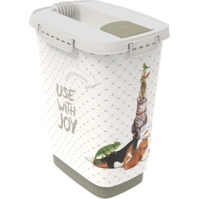 Afbeelding van Rotho Mypet Voeder Strooicontainer Grijs&amp;Cappuccino Hondenvoerbewaarbak 10 l