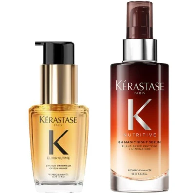 Afbeelding van Kerastase Elixir Ultime Oil 30ml + Nutritive 8H Magic Night Serum 90ml bundel/set/pakket