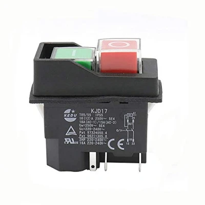 Afbeelding van KEDU KJD17 waterdichte elektromagnetische drukknopschakelaar 4 polige 5 AC250V 16A magneetstarter elektrisch gereedschap veiligheidsschakelaar voor machine (5 pin)