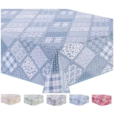 Afbeelding van Home Direct Tafelkleed van pvc, rechthoekig, 140 x 180 cm, blauw/grijs