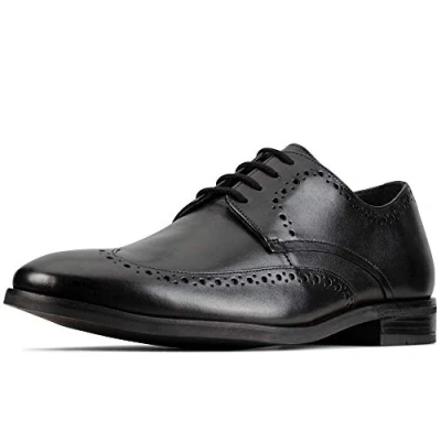 Afbeelding van Clarks Stanford Limit Derbys voor heren, zwart leer, 42 EU