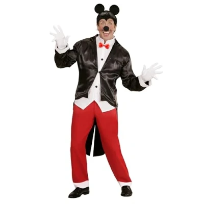 Afbeelding van Widmann Mickey &amp; Minnie Mouse Kostuum Broek En Pak Muis Heren Man Rood, Zwart Small Carnavalskleding Verkleedkleding