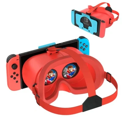 Afbeelding van DEVASO Opgewaardeerde VR headset voor Nintendo switch &amp; OLED model, virtual reality bril met verstelbare HD lenzen en comfortabele hoofdriem, Labo kit 3D schakelaccessoires