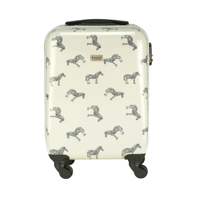 Afbeelding van Princess Traveller Trendy Animal Zebra Cabin Trolley S white Harde Koffer