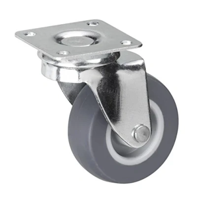 Afbeelding van Metafranc Zwenkwiel Ø 50 mm 42 x plaat rubberen wiel zacht loopvlak glijlagers 35 kg draagkracht/transportwiel/meubelwiel/zware lasten / 800650