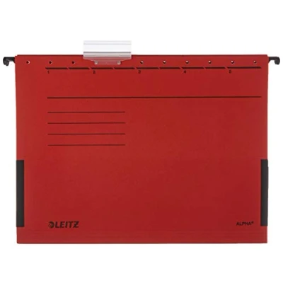 Afbeelding van Leitz 19863025 hangtas Alpha, zijdelings met kikkers, Colorspan karton, 5 stuks, rood