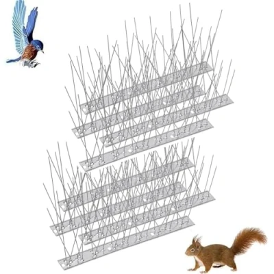 Afbeelding van LELYFIT Duivenafweer, vogelverschrikker, roestvrij staal, 2 m, vogelafweerspiesen, vogelverschrikker en vogelbescherming voor balkons, daktuinen of inkijkwerende wanden