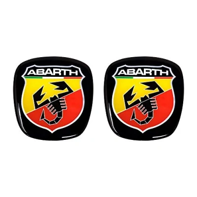 Afbeelding van Abarth 32010 3D sticker, logo voor en achter, officieel wapen Fiat 500