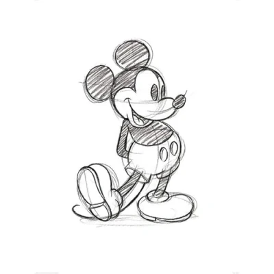 Afbeelding van Kunstdruk Mickey Mouse Sketched Single 60x80cm