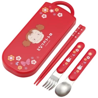 Afbeelding van Ghibli My Neighbor Totoro Set Eetstokjes Lepel Vork Mei Rood
