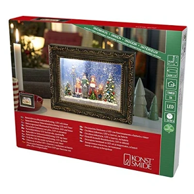 Afbeelding van KONSTSMIDE Led lantaarn Kerst versiering fotolijstje met kerstkoor (1 stuk)