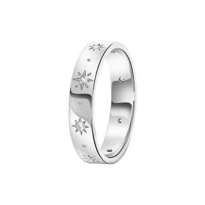 Afbeelding van Lucardi Ring silvercoloured, Dames, Maat: 57, Silver coloured