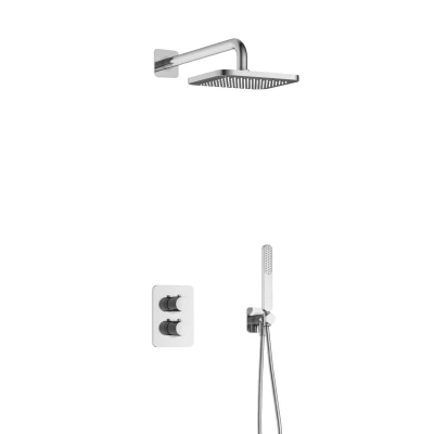 Afbeelding van Hotbath Gal Regendoucheset IBS40A Chroom Staaf Handdouche 22cm Hoofddouche Wandarm met wandhouder