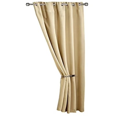 Afbeelding van Emma Barclay Cali Geweven Thermisch Verduisterend Ooggordijn in Beige Breedte 46&quot; x 84&quot; Drop (137x213cm), 100% polyester, B