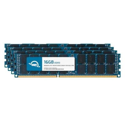 Afbeelding van OWC OWC1866D3R9M64 owc1866d3r9 m64 64 GB 1866 MHz DDR3 ECC U DIMM 240Pin intern geheugen,64GB Kit (4 x 16GB),Blauw