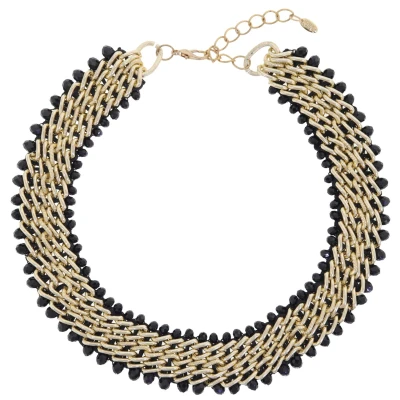 Afbeelding van Behave Statement Ketting Goudkleur Zwart 40 cm + 7 Verlengketting Nikkelvrij