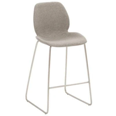 Afbeelding van barkruk zitting H 650mm stof seashell grijs gemêleerd