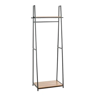 Afbeelding van HAKU Möbel kapstok, MDF, eikenhout, zwart, B 68 x D 40 H 166 cm
