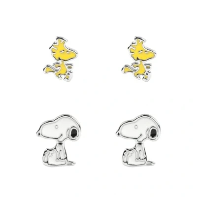 Afbeelding van Snoopy &amp; Woodstock Oorstekers Set, Eén maat, Messing, Geen edelsteen