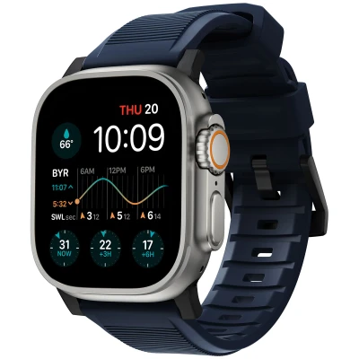 Afbeelding van Apple Watch bandje Synthetisch rubber Blauw Geschikt voor Series 1 9 / SE Ultra (2)