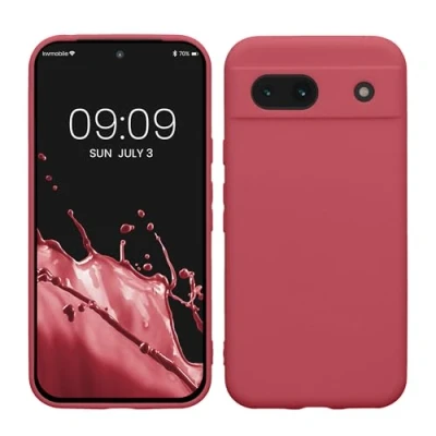 Afbeelding van kwmobile telefoonhoesje geschikt voor Google Pixel 8a Hoesje smartphone Precisie camera uitsnede In donkerroze