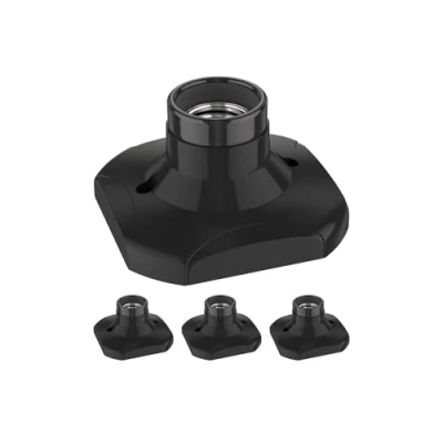 Afbeelding van ledscom.de 4 stuks plafondlamp/fitting ELEKTRA, kunststof, porselein, zwart, 1x E27 max. 60W