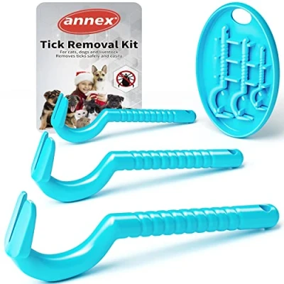 Afbeelding van Tick Remover Tool voor Honden, Katten en Mensen Verwijder Teken Pijnloos in Seconden Set van 3 Hooks, Inclusief Opbergdoos