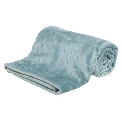 Afbeelding van Trixie hondendeken barry softpluche blauw / grijs 150x100 cm