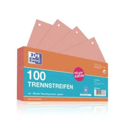 Afbeelding van Oxford Scheidingsstroken, van karton, geperforeerd, 190 g/m², rood, 100 stuks