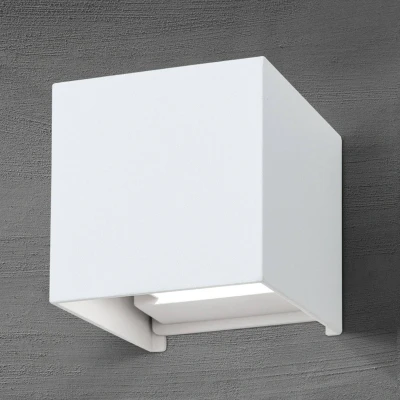Afbeelding van ORION Kubusvormig LED buitenwandlamp Cube in wit