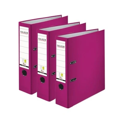 Afbeelding van Originele FALKEN 3 pack PP Color mappen. Made in Germany. 8 cm breed DIN A4 braambes Vegan plastic map ringmap aktordner briefordner bureaumap sleufmap