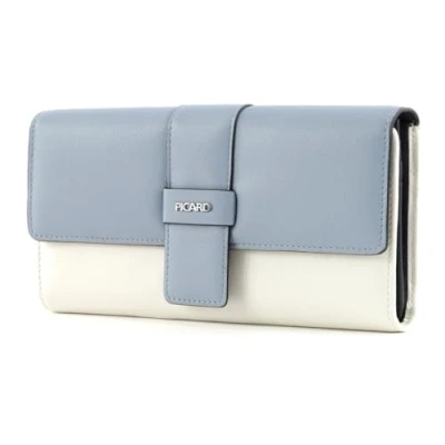 Afbeelding van PICARD Leren Portemonnee Como 1 Wallet With Flap Ice Kombi Blauw Veelkleurig