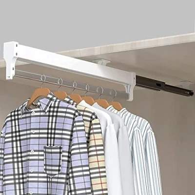 Afbeelding van Uitschuifbare Closet Rod Trek kleerhanger Rail Verstelbare Wardrobe Kleding (Size : 500mm)