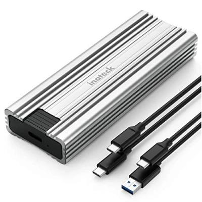 Afbeelding van Inateck NVMe M.2 USB 3.2 harde schijf behuizing met koelkussen 10 Gbps, ondersteunt SATA B+M Key en M Key/B+M SSD (2242, 2260, 2280) CC AC kabel, zonder gereedschap, FE2025