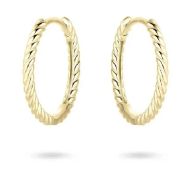 Afbeelding van Schitterende 14K Gouden Klapoorringen Gedraaid 15 mm.